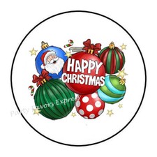 HAPPY MERRY CHRISTMAS SANTA ORNAMENTS ENVELOPE SEALS LABELS STICKERS PARTY FAVOR