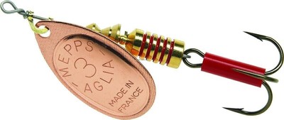 NEW! Mepps B3 C Aglia In-Line Spinner 1/4 oz, Plain Treble Hook, Copper Blade