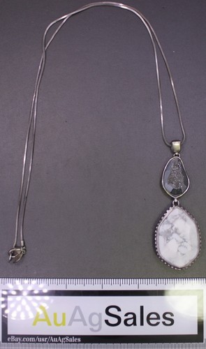 Retired Silpada Sterling Silver Hematite & Agate Pendant Necklace