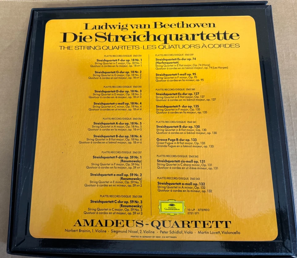 2721 071 Beethoven Complete String Quartets Amadeus Quartet  10 LP box - Image 3 of 3