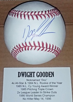 doc gooden autographed baseball