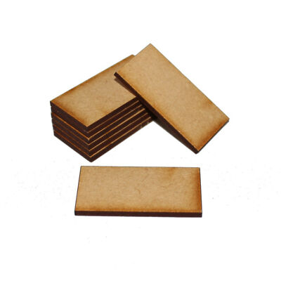 RECHTECK 40 mm x 20 mm NATÜRLICHE MDF-BASEN für Rollenspiel-Miniaturen