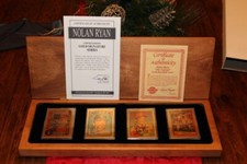 NOLAN RYAN AUTOGRAPHED BASEBALL CARD GOLD SET!  1 OF 794! 4 AUTOGRAPHS IN SET!