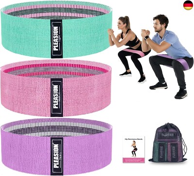 PLEASION Resistance Bands Fitnessband, Fitnessbänder Stoffbänder 5er Set, W