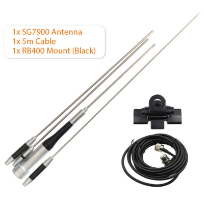 High Gain Antenna SG-7900 Dual Band VHF/UHF with RB-400 Base Clip + 5Meter Cable
