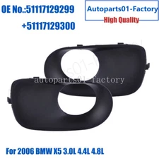 1Pair Front Bumper Cover Fog Light Lamp Lens Trim for 2006 BMW X5 3.0L 4.4L 4.8L
