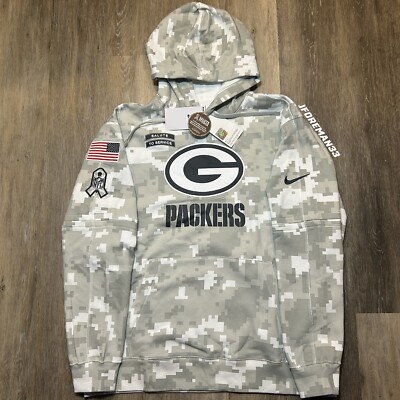 Authentic Nike Green Bay Packers 2024 Salute to Service Hoodie Sideline Pullover