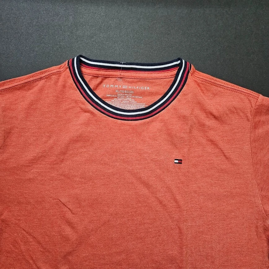 Tommy Hilfiger Niños Cuello Redondo Clásico Manga Corta Camiseta Naranja Sólido Talla XL Foto 4 de 4