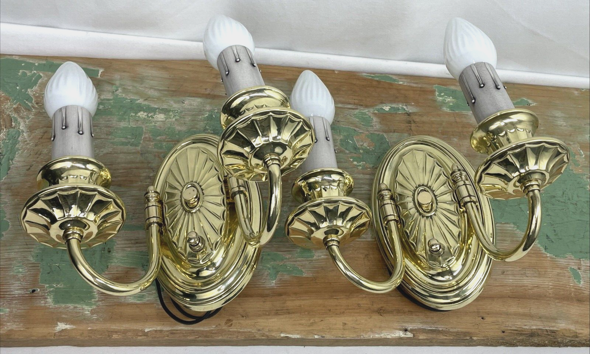 RESTORED Pair Antique Vtg Wall Sconces Victorian Arts & Crafts