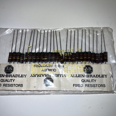 Allen Bradley Carbon Comp Resistors 510  OHMS   1 watt 5%  Pack of 25 RC32GF511J