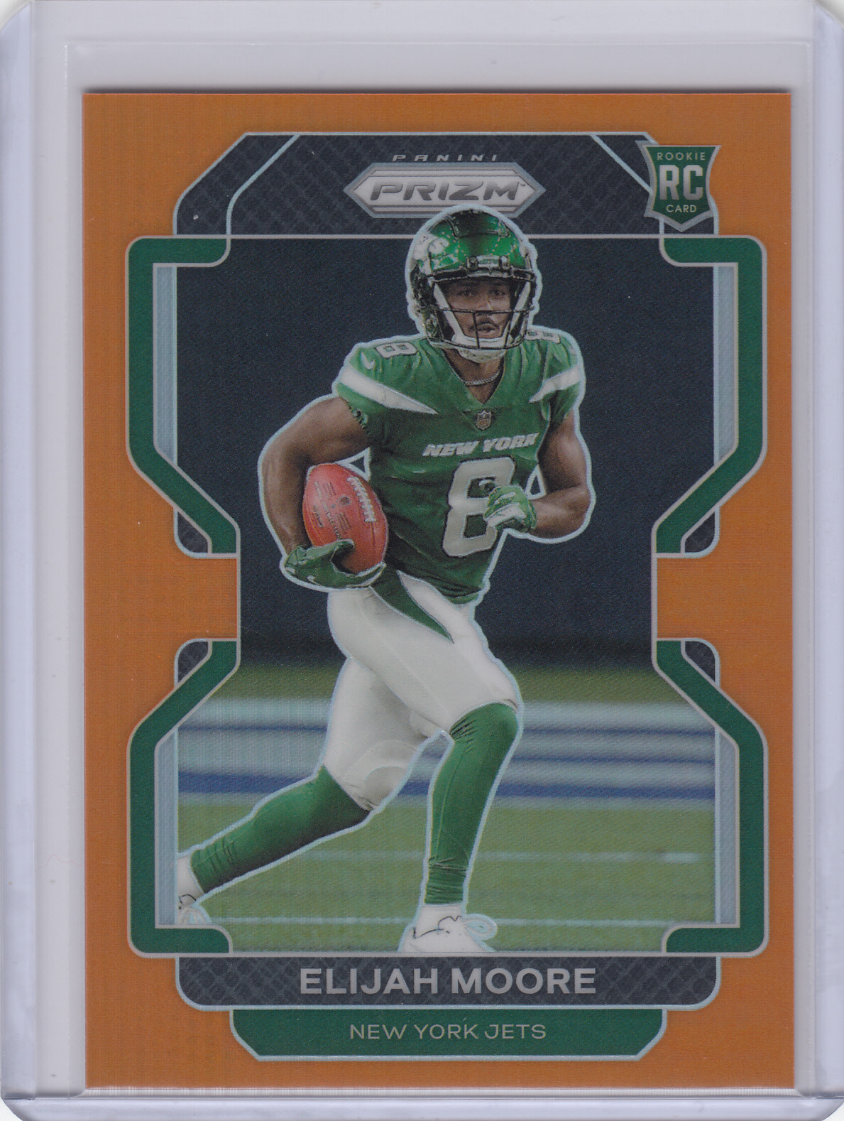 #/249  Elijah Moore SP RC ▪ 2021 Prizm  ORANGE Prizm #346   Rookie  Jets  Browns