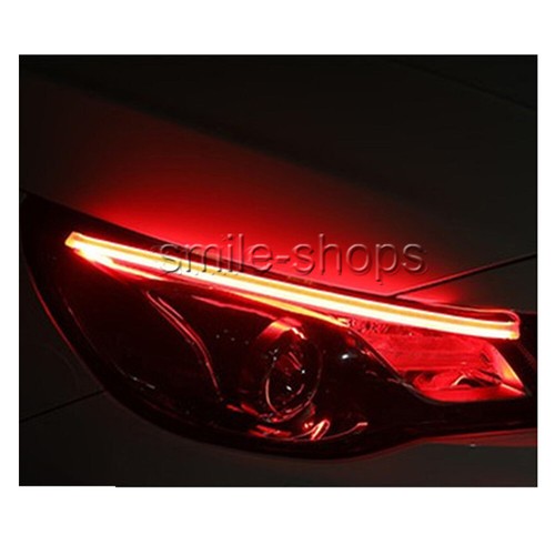 2pcs 60CM Red and Amber DRL Flexible Turn Signal LED Light Strip Lamp Headlight - Picture 10 of 11