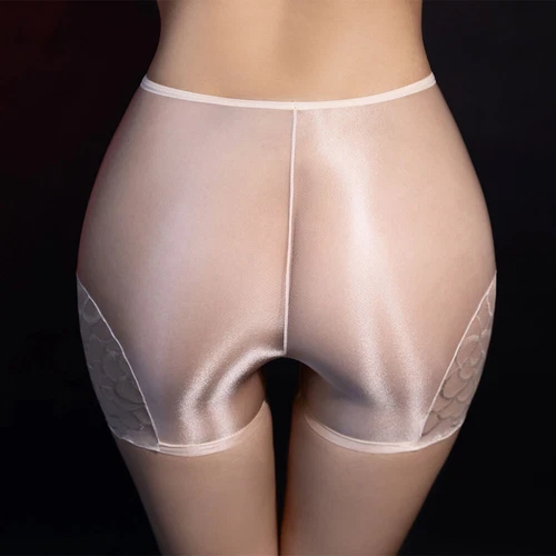 Women Boy Shorts Sheer Lace Glossy Panties See-through Boxer Shorts Underwear - Picture 10 of 22