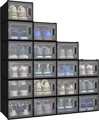 YITAHOME 18 Pack Shoe Storage Boxes Fit up to US Size 13