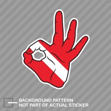 Scuba Dive Sticker Decal Vinyl ok hand sign symbol diver down flag