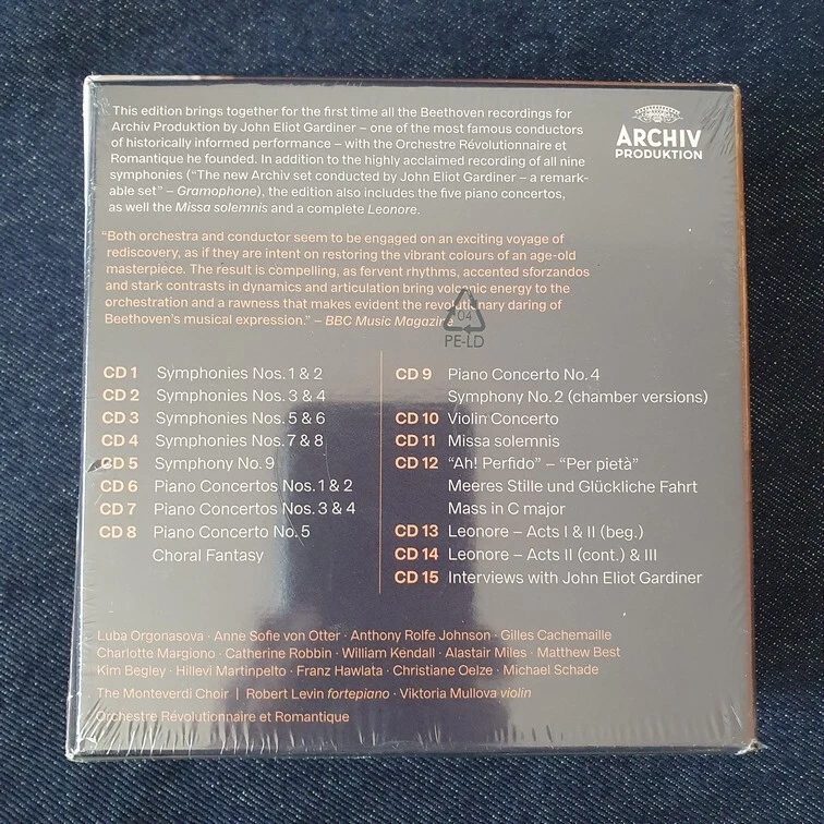 J.E. Gardiner: Complete Beethoven Recordings, 15 CD, Archiv, 2019, NEW - Image 2 of 4