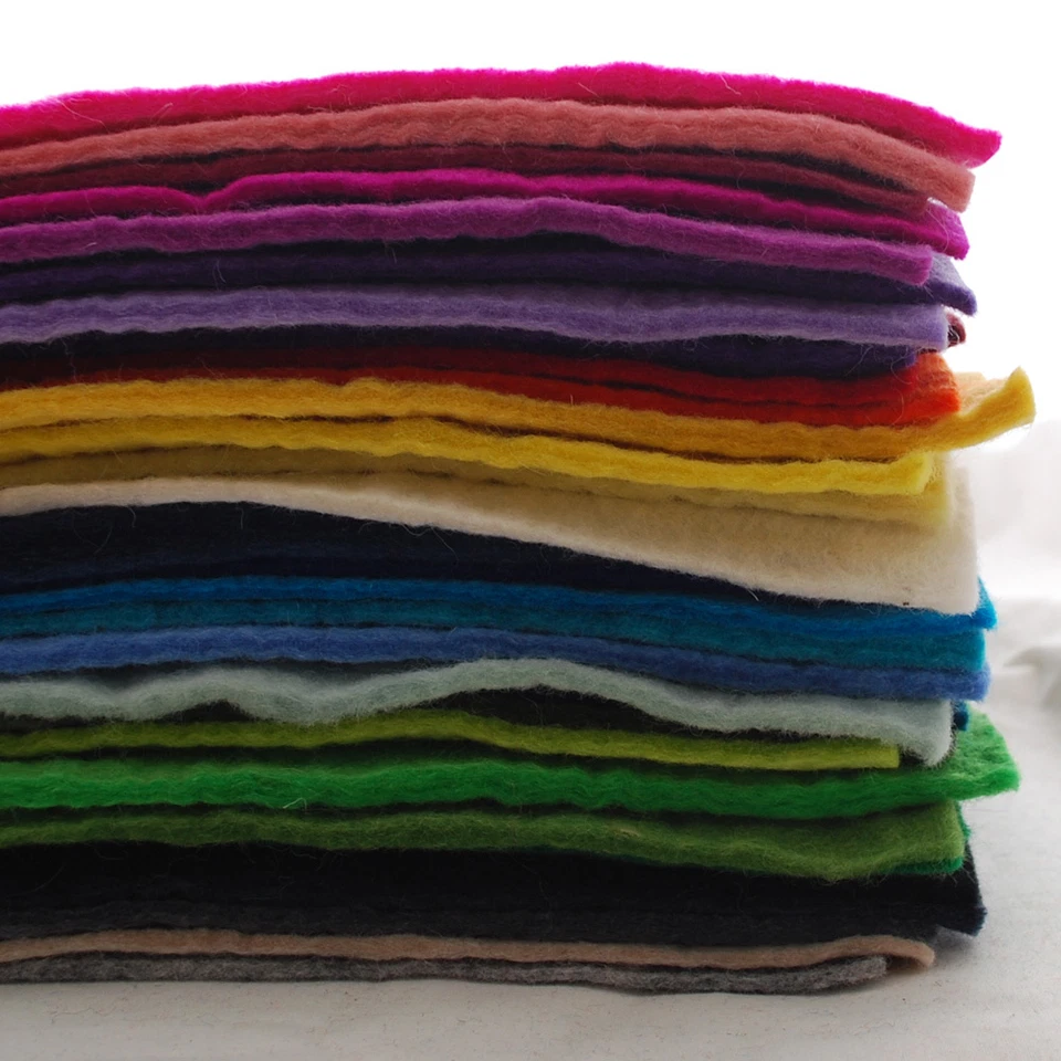 100 % Wollfilz Stoff - 12 Zoll Quadrat - 1 Stück - 3 mm - 5 mm - Handarbeit zum Basteln