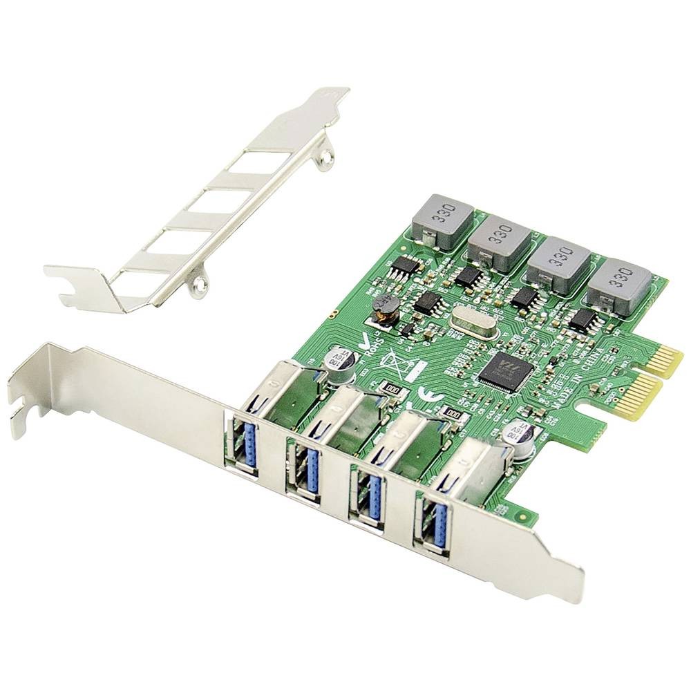 Carte PCI Express USB 3.0 Digitus pour connecter 4 périphériques PC