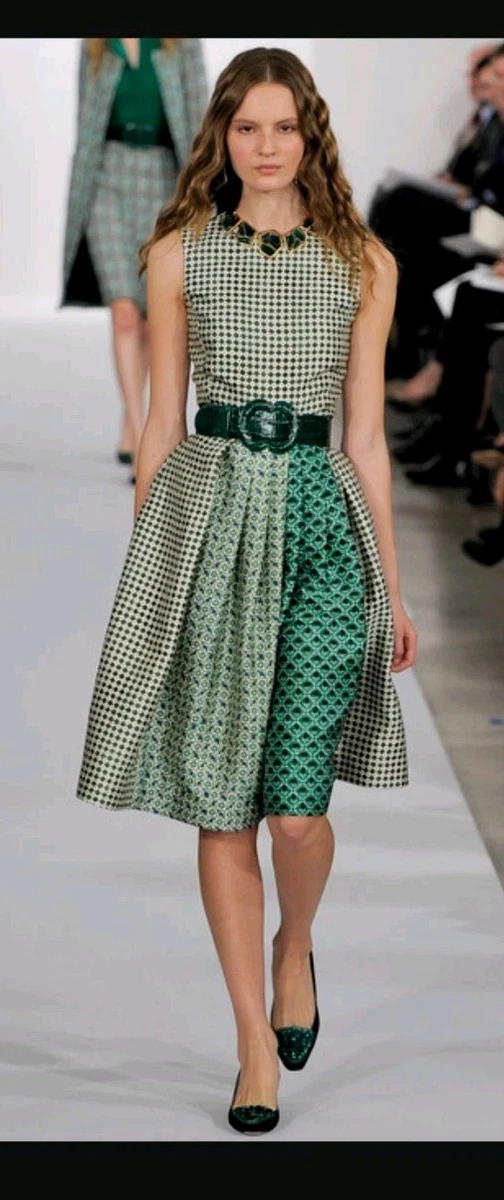 oscar de la renta green floral dress Oscar de la Renta main image 1
