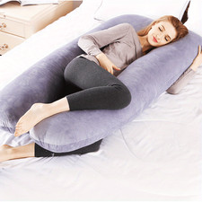 U Shaped Pregnancy Pillow Maternity Body Pillow with Waist Support Black