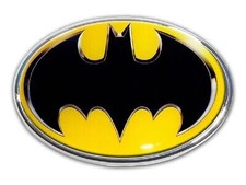 Batman Oval - Yellow 3.65 X 2.65 Chrome Auto Emblem Batman Oval - Yellow 3.65 X 2.65 Chrome Auto Emblem
