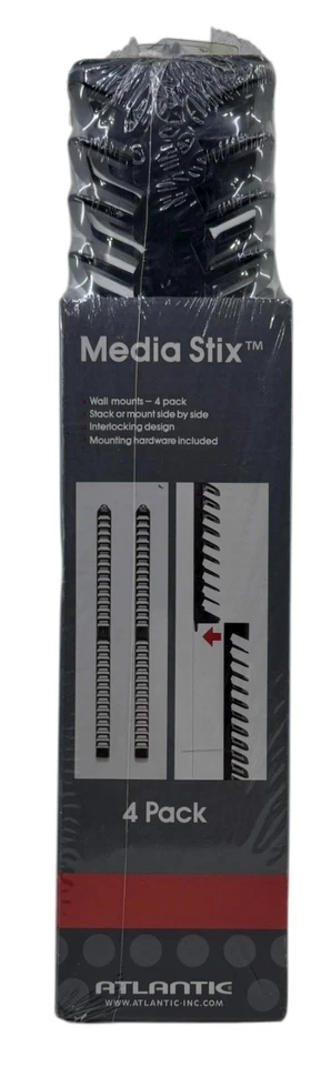 Atlantic Media Stix for Blu-rays,DVDs, CDs, Video Game Storage Wall Mount 4 Pack - Image 4 of 4