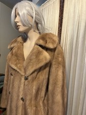 Vintage Blonde Mink Fur Stroller Jacket Coat Womens Sz M