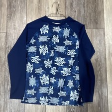 Crown  Ivy Boys XL Blue Turtle Print Long Sleeve Rash Guard Swim Shirt