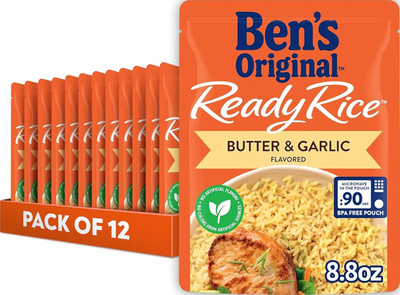 BEN'S ORIGINAL Ready Rice Butter and Garlic Flavored Rice, Easy Dinner Side, 8.8