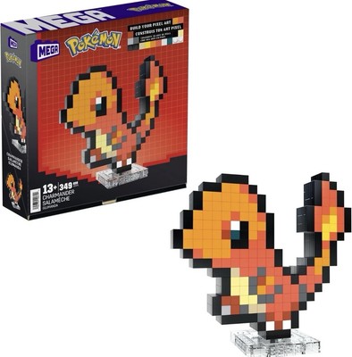 Mattel HTH76 - MEGA - Pokémon - Glumander Pixel Art Bauset   349 Teile