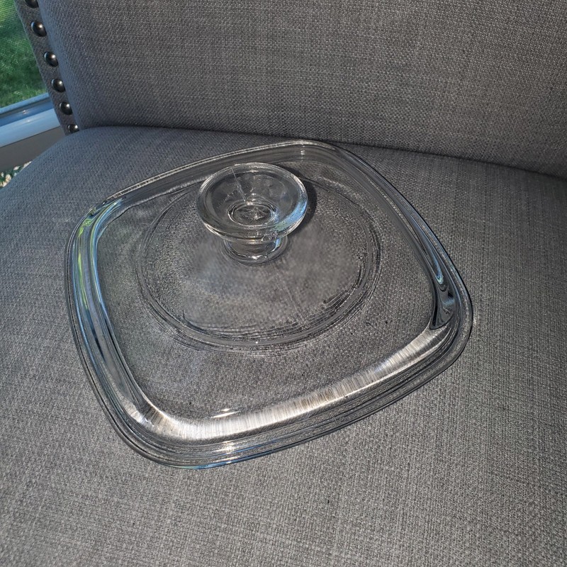 Pyrex A-7-C Square Clear Glass Casserole Lid, 7"