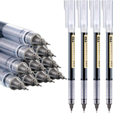 12 Pieces Rolling Ball Pens 0.5 Mm Japanese Quick Drying Fine Point Pens Liquid