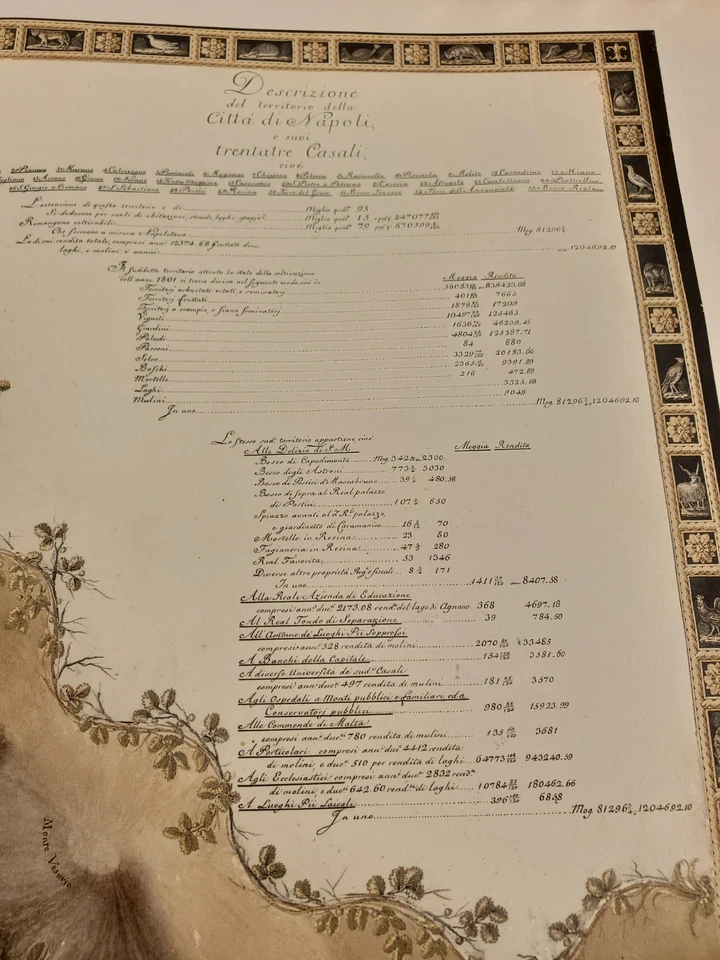 Mapa grande antiguo de 1802 de Italia ciudad de Nápoles ¡Raro! Hecho en Italia Grueso 17x27 Foto 4 de 4