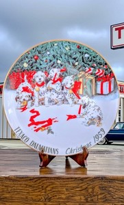 Vintage 8.25" TEXACO "Dalmations Christmas 1953" Plate #245- COA & Box