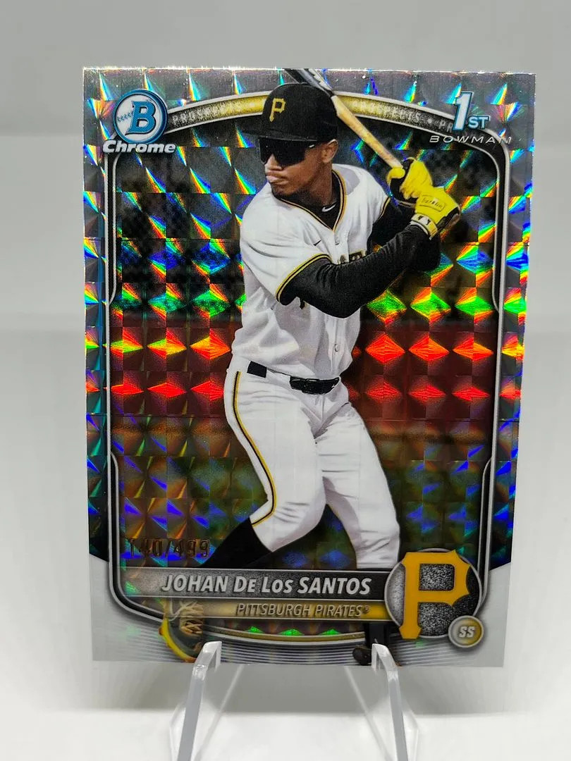 Johan De Los Santos 2025 Bowman Chrome Geometric Refractor /499 #BCP-163 Pirates