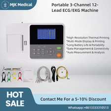 CONTEC E3 Portable 3-Channel 12-Lead ECG/EKG Machine with Printer + PC Software