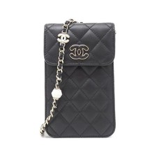 CHANEL Ap3228 Satin Finish Lambskin Phone Case  Accessories Other No Used