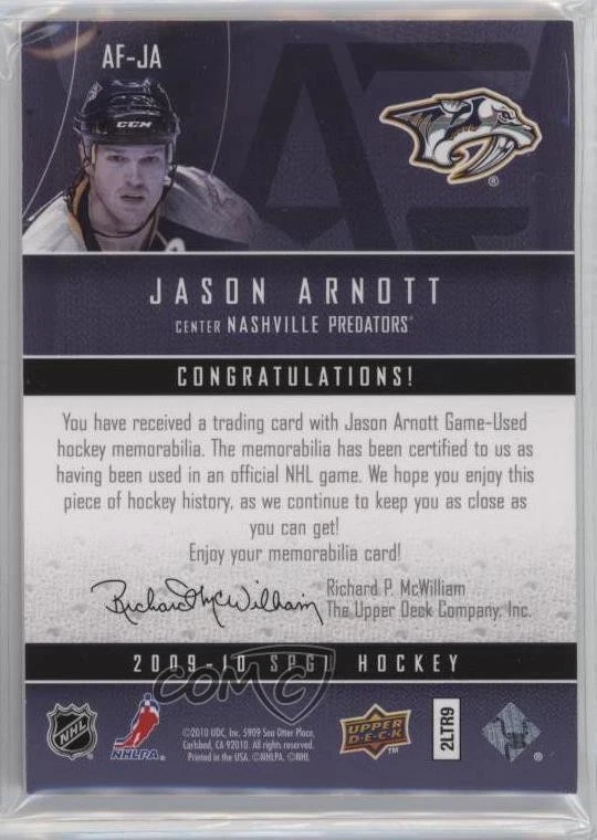 2009-10 SP Game Used Edition Authentic Fabrics /35 Jason Arnott #AF-JA Patch - Image 2 of 2