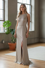 Dessy Collection Rose Gold Sparkling Sleeveless Dress Ball Gown Womens Size 8