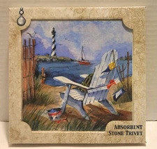 Coastal Scene AbsorbaStone 6x6 Stone Trivet 