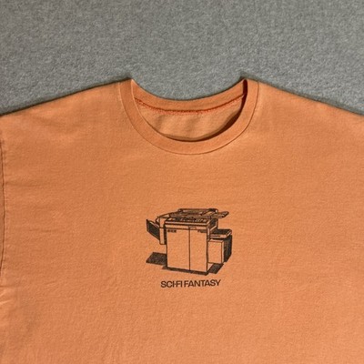 Sci-Fi Fantasy Skateboards Xerox Machine Faded Orange T-Shirt Large Jerry Hsu