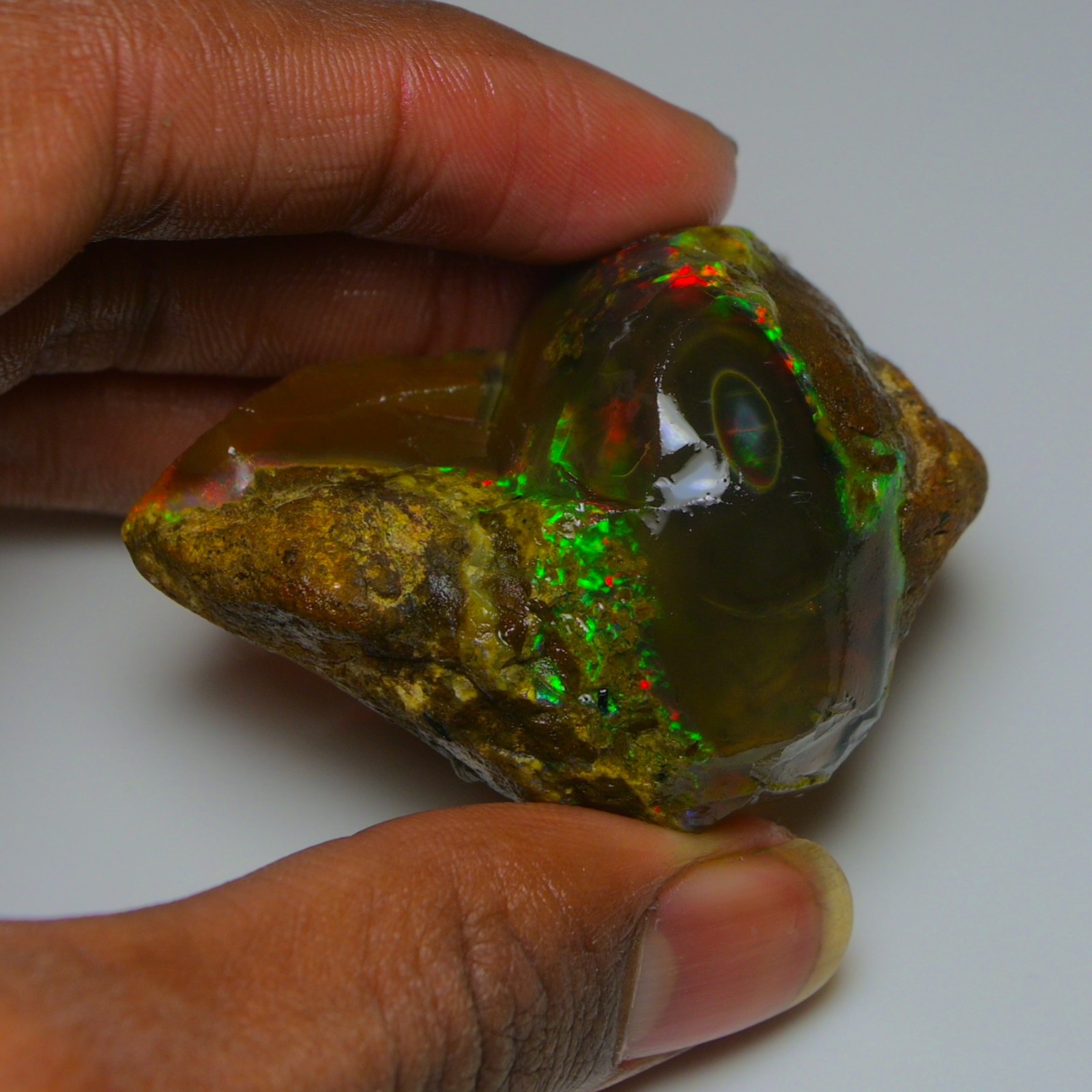 HUGE 204.00 Cts Natural Ethiopian Opal Rough - Multi Fire Welo Opal Raw Crystal