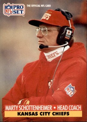 1991 NFL Pro Set Marty Schottenheimer #189 (6024)