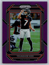 Younghoe Koo 2022 Panini Prizm Purple Prizm /125 #17 Atlanta Falcons