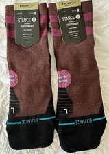 Stance 2pair Womens Performance Qtr Height Socks Wool Blend Size M Nwt