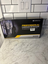 Professional Wired Condenser Mic Kit w/ Pop Filter, Gold/Black NEW open box.