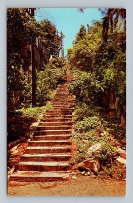 Postcard US Virgin Islands St Thomas 99 Steps Landmark Stairway vintage