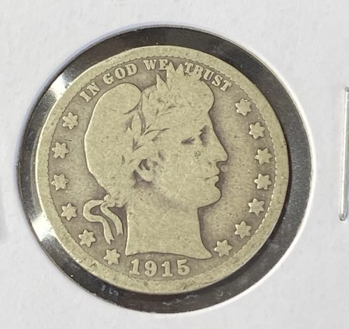 1915-P Barber Quarter 25c Silver United States Coin Free Shipping