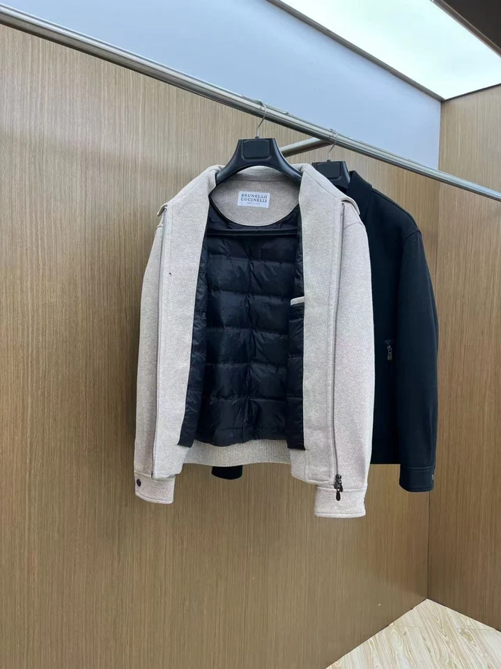 Abrigo Blazer Brunello Cucinelli Para Hombre Chaqueta Informal Regular Solapa Cremallera Negocios Foto 3 de 4