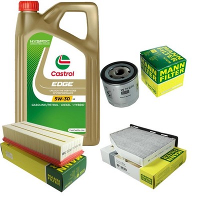 INSPEKTIONSKIT FILTER CASTROL 5L ÖL 5W30 für VW Sharan 7N1 7N2 1.4 TSI